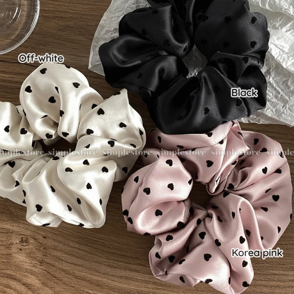 A234 - Dây buộc Sarah high-grade scrunchies, trendy and elegant with sweet flocked heart