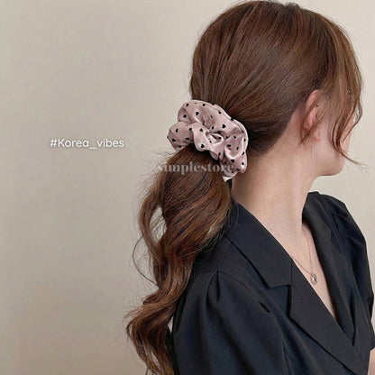 A234 - Dây buộc Sarah high-grade scrunchies, trendy and elegant with sweet flocked heart