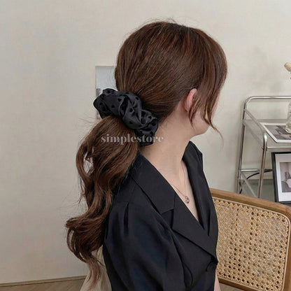 A234 - Dây buộc Sarah high-grade scrunchies, trendy and elegant with sweet flocked heart