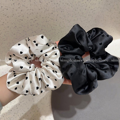 A234 - Dây buộc Sarah high-grade scrunchies, trendy and elegant with sweet flocked heart