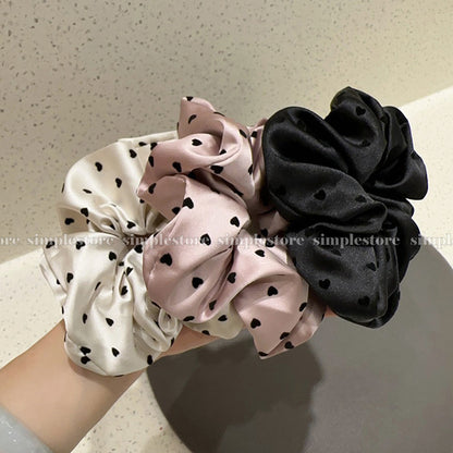 A234 - Dây buộc Sarah high-grade scrunchies, trendy and elegant with sweet flocked heart