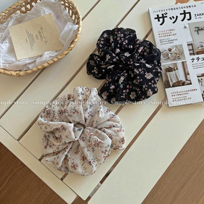A244 - Dây buộc Premium elegant floral silk chiffon scrunchies