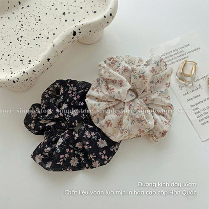 A244 - Dây buộc Premium elegant floral silk chiffon scrunchies