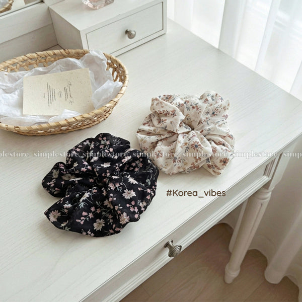 A244 - Dây buộc Premium elegant floral silk chiffon scrunchies