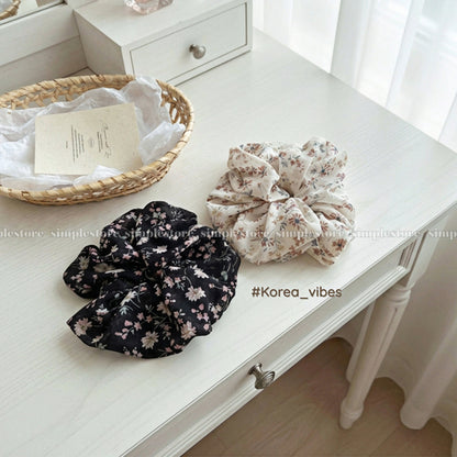 A244 - Dây buộc Premium elegant floral silk chiffon scrunchies
