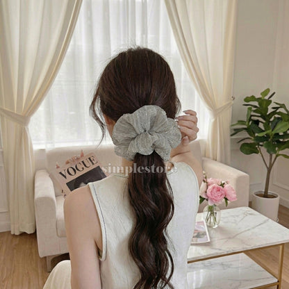 A245 - Dây buộc Starry sky shimmer striped mesh scrunchies