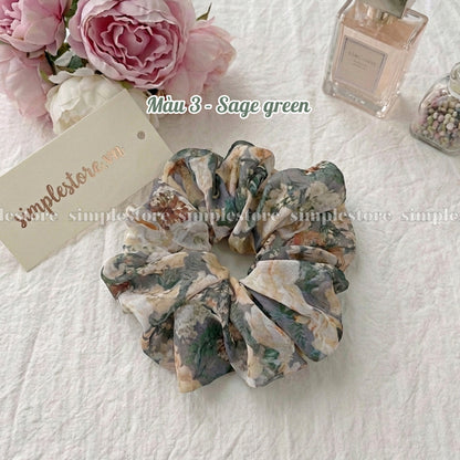 A246 - Dây buộc Vintage blooming floral scrunchies