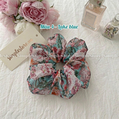 A246 - Dây buộc Vintage blooming floral scrunchies