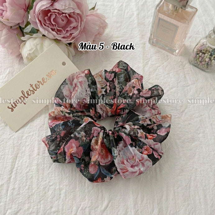 A246 - Dây buộc Vintage blooming floral scrunchies