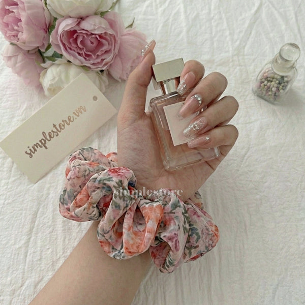A246 - Dây buộc Vintage blooming floral scrunchies