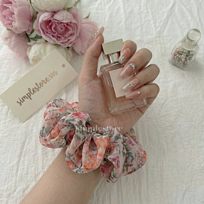 A246 - Dây buộc Vintage blooming floral scrunchies