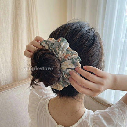 A246 - Dây buộc Vintage blooming floral scrunchies