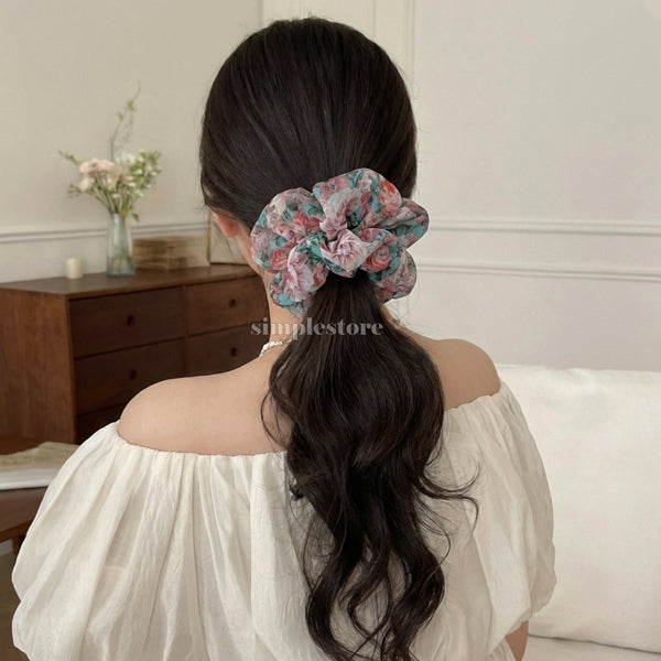 A246 - Dây buộc Vintage blooming floral scrunchies