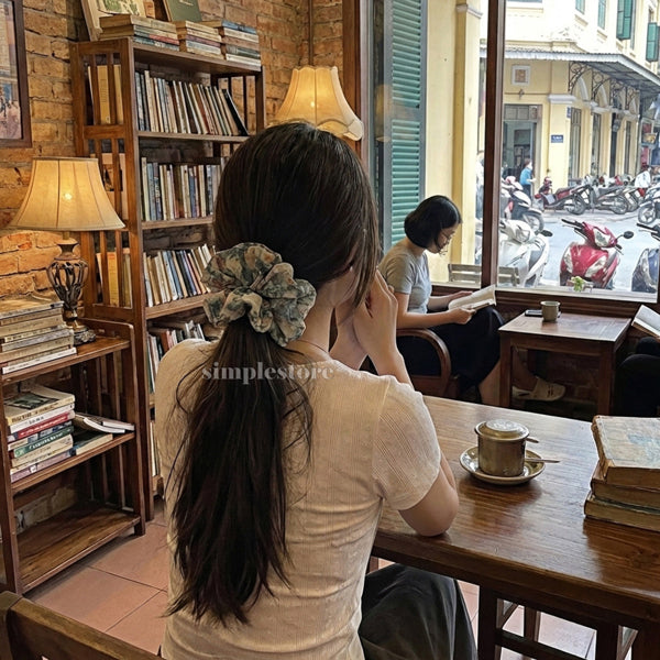 A246 - Dây buộc Vintage blooming floral scrunchies