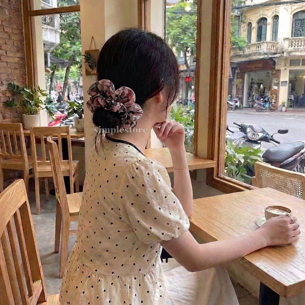 A246 - Dây buộc Vintage blooming floral scrunchies