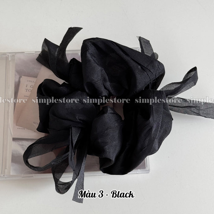 A248 - Dây buộc Fairy gentle and graceful light gauze scrunchies with knotted bow messy