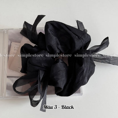 A248 - Dây buộc Fairy gentle and graceful light gauze scrunchies with knotted bow messy