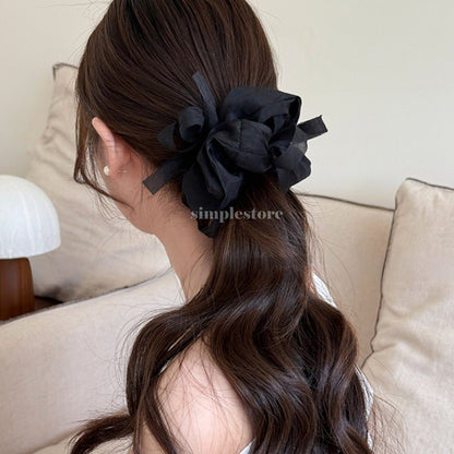 A248 - Dây buộc Fairy gentle and graceful light gauze scrunchies with knotted bow messy