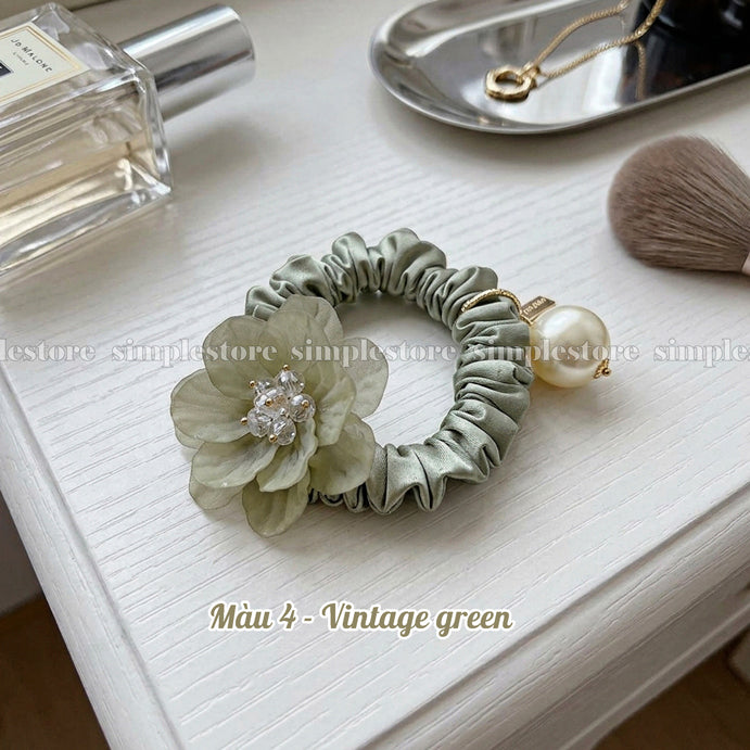 A252 - Dây buộc La Rose crystal scrunchies