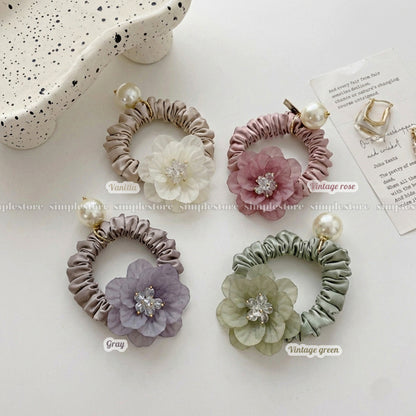 A252 - Dây buộc La Rose crystal scrunchies