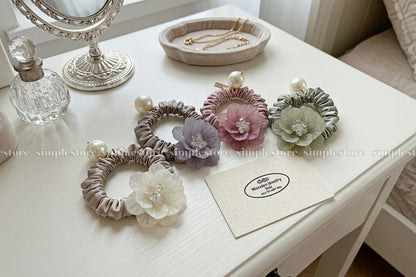 A252 - Dây buộc La Rose crystal scrunchies