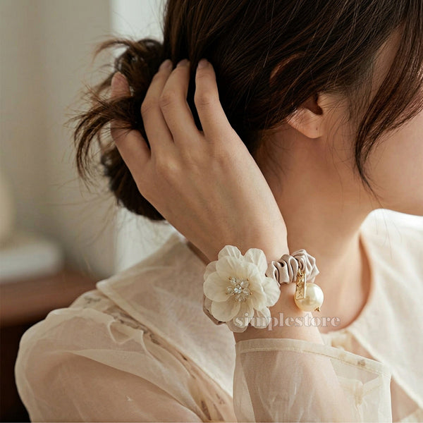 A252 - Dây buộc La Rose crystal scrunchies