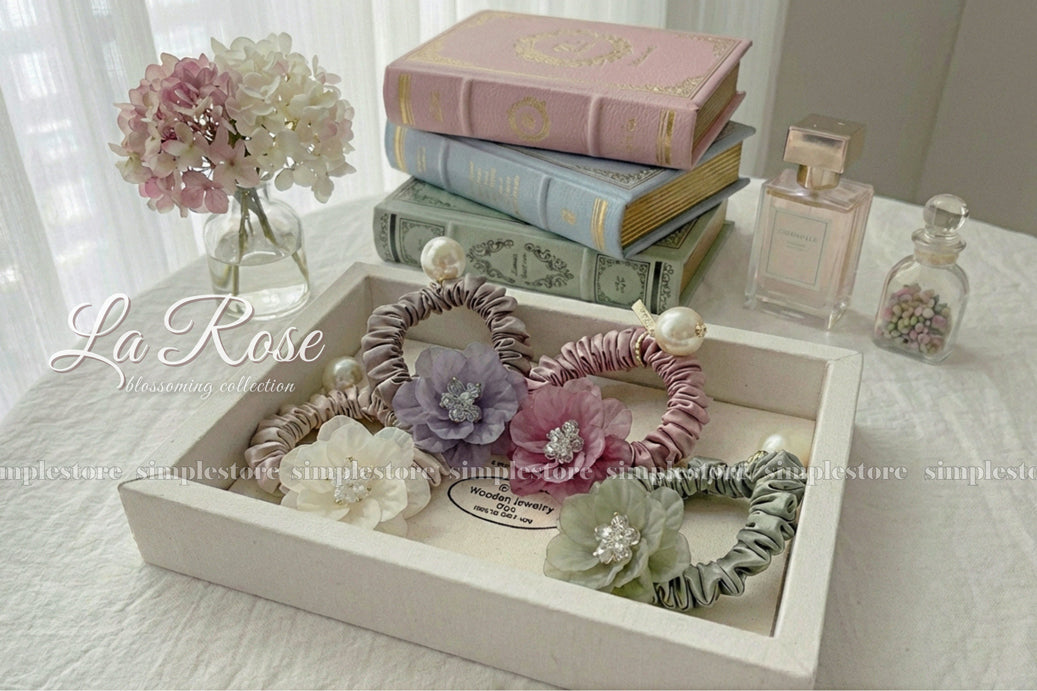 A252 - Dây buộc La Rose crystal scrunchies