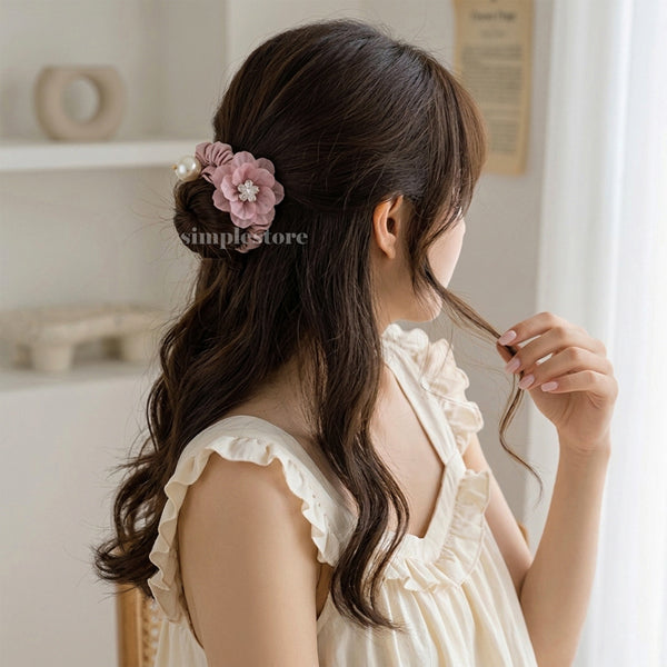 A252 - Dây buộc La Rose crystal scrunchies