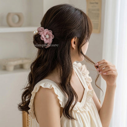 A252 - Dây buộc La Rose crystal scrunchies