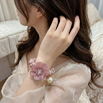 A252 - Dây buộc La Rose crystal scrunchies