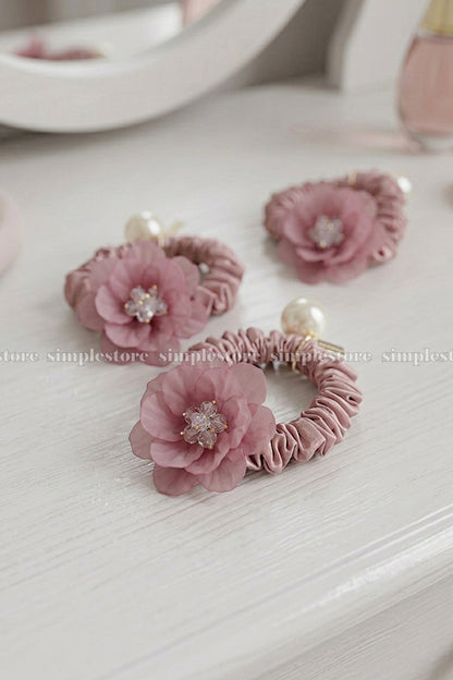 A252 - Dây buộc La Rose crystal scrunchies