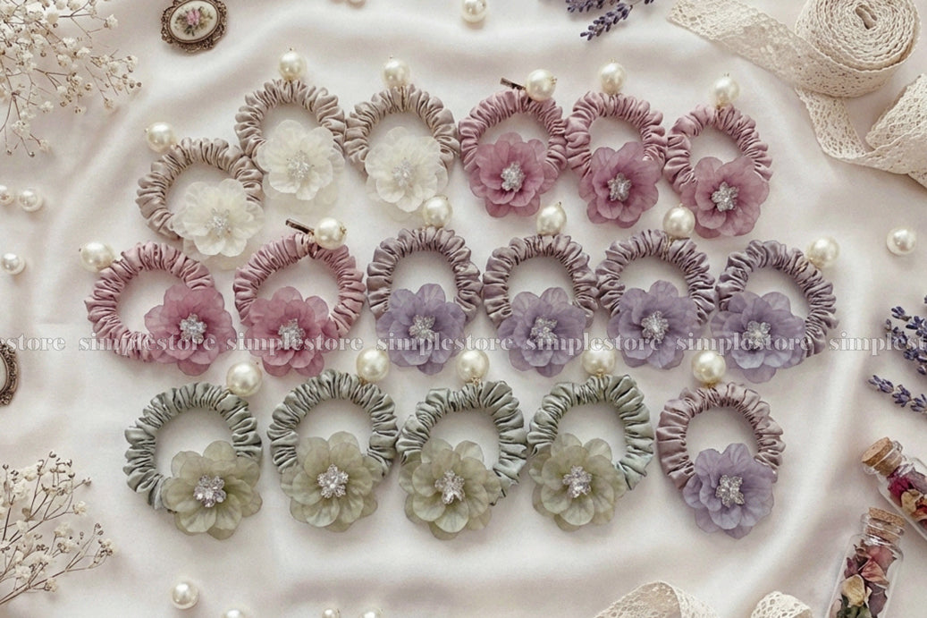 A252 - Dây buộc La Rose crystal scrunchies