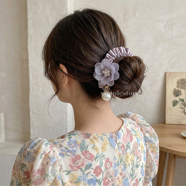 A252 - Dây buộc La Rose crystal scrunchies