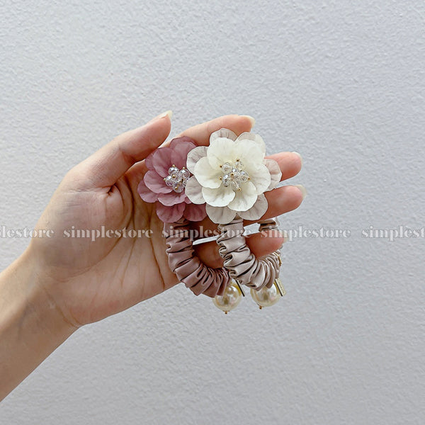 A252 - Dây buộc La Rose crystal scrunchies