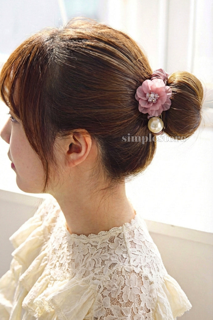 A252 - Dây buộc La Rose crystal scrunchies
