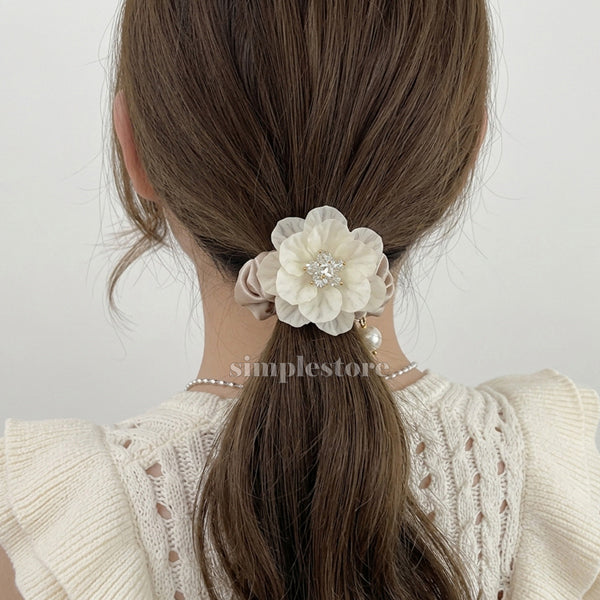 A252 - Dây buộc La Rose crystal scrunchies