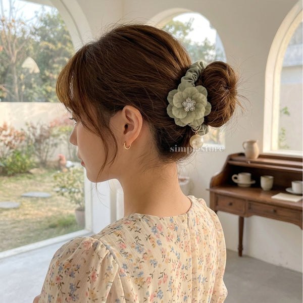 A252 - Dây buộc La Rose crystal scrunchies
