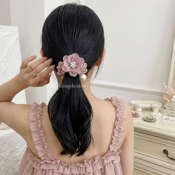 A252 - Dây buộc La Rose crystal scrunchies