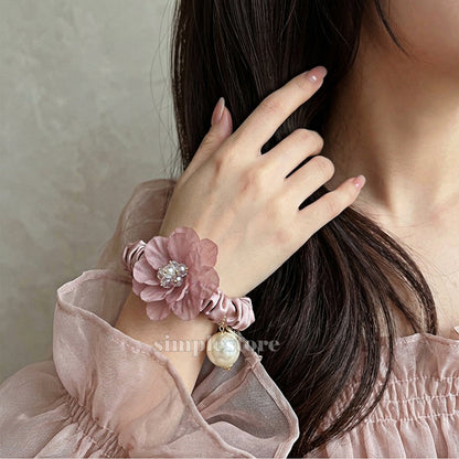 A252 - Dây buộc La Rose crystal scrunchies