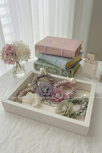 A252 - Dây buộc La Rose crystal scrunchies