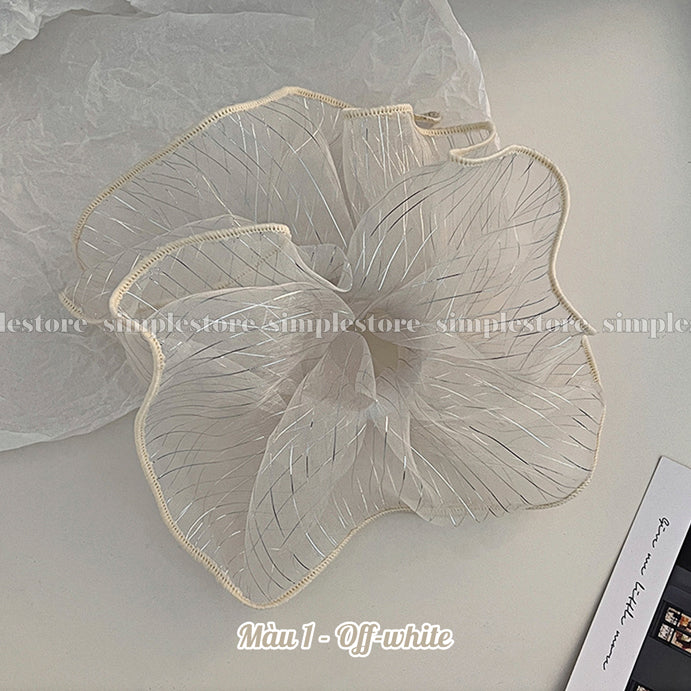 A254 - Dây buộc Aura cloud light luxury striped scrunchies