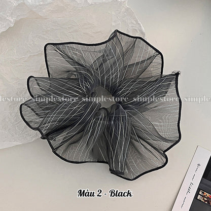 A254 - Dây buộc Aura cloud light luxury striped scrunchies