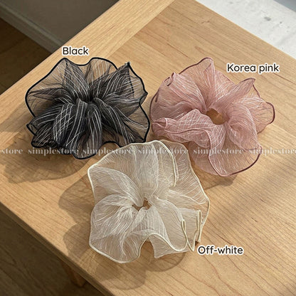 A254 - Dây buộc Aura cloud light luxury striped scrunchies