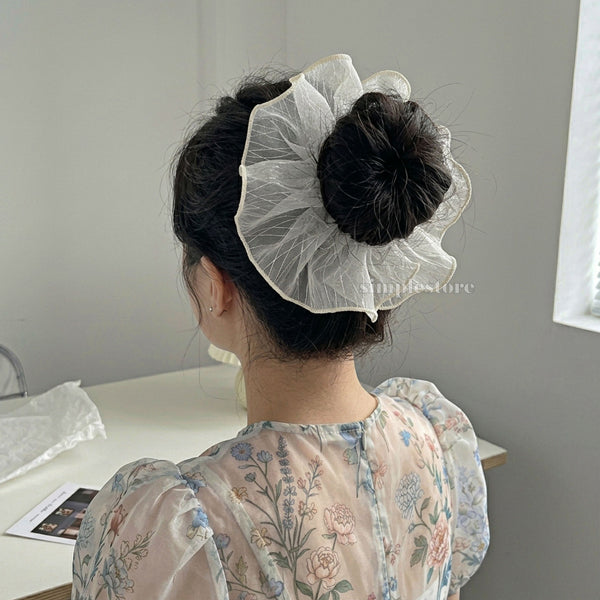 A254 - Dây buộc Aura cloud light luxury striped scrunchies