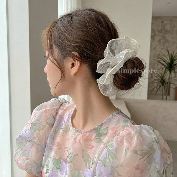 A254 - Dây buộc Aura cloud light luxury striped scrunchies