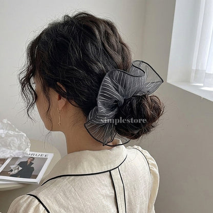 A254 - Dây buộc Aura cloud light luxury striped scrunchies