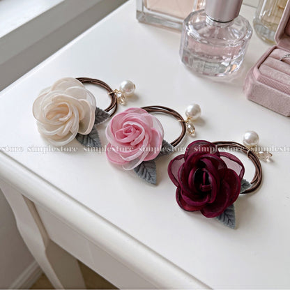 A262 - Dây buộc French Rosette Pearl hair tie