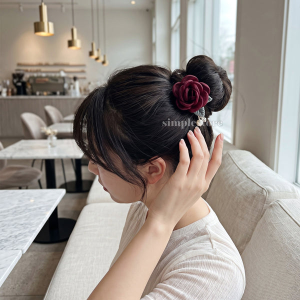 A262 - Dây buộc French Rosette Pearl hair tie