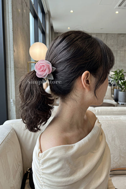 A262 - Dây buộc French Rosette Pearl hair tie