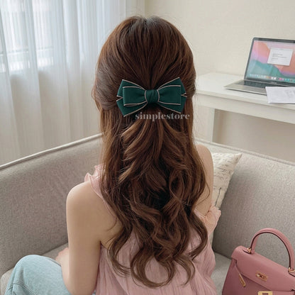 A257 - Kẹp bấm nơ Classy elegant minimalist hairbow